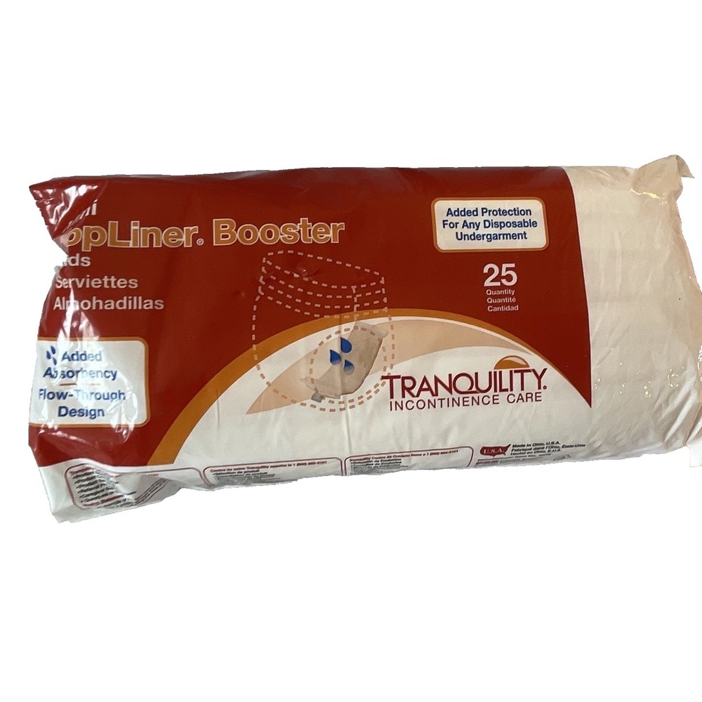 2 Pack Tranquility TopLiner Booster Pads 25 Count Packs Incontinence Care New